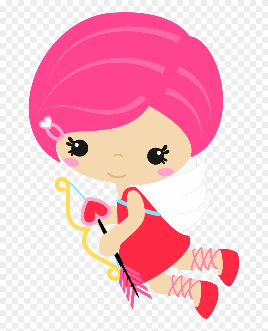 Cute Clipart ❤ Niña Cupido Decoupage, Romantic Cards, - San Valentin Clip Art - Png Download