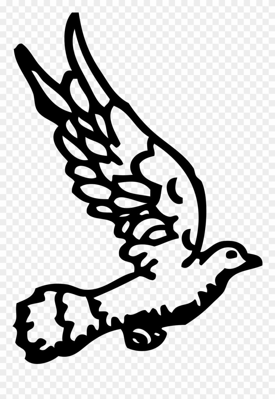 Dove Clipart - Burung Merpati Hitam Putih - Png Download