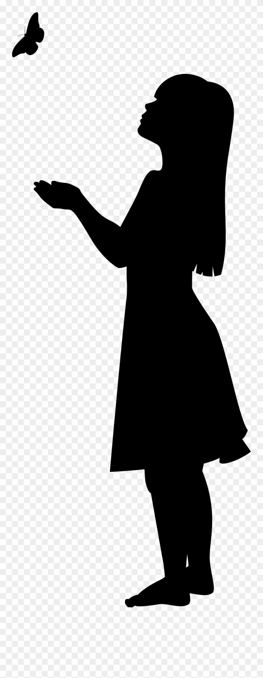 Silhouette Girl Group - Girl Silhouette Transparent Background Clipart