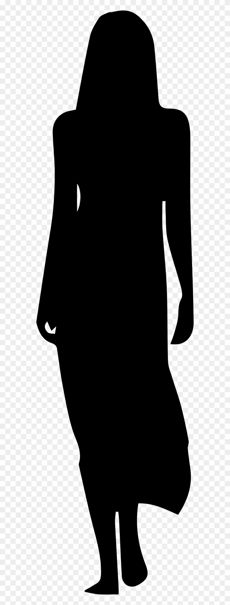 Woman Long Dress Silhouette - Ben Franklin Silhouette Clipart