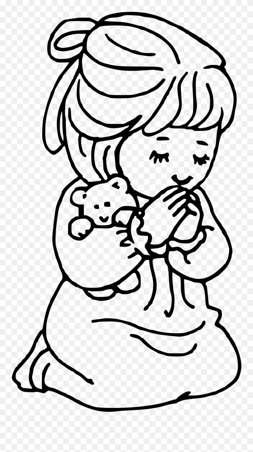 Pray Clip Art Download - Clip Art Black And White Praying - Png Download