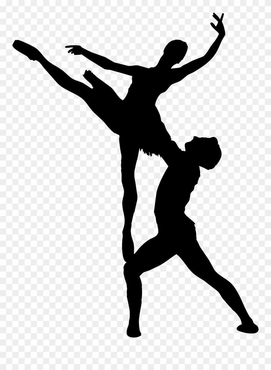 Clipart - Man And Woman Ballet Silhouette - Png Download