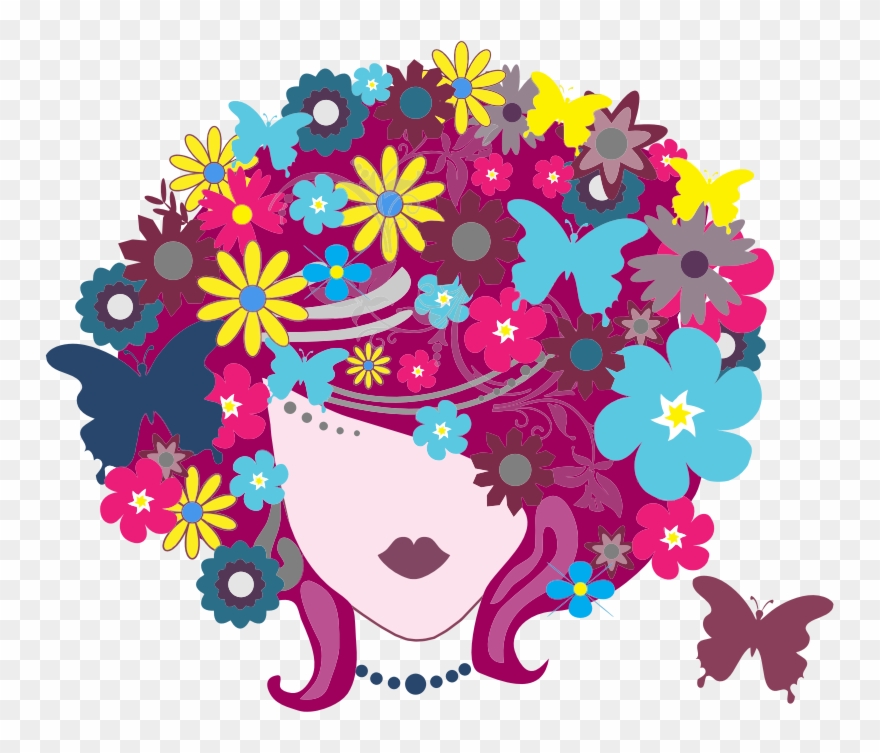 Woman Clipart Flower - Woman With Flowers Clipart - Png Download