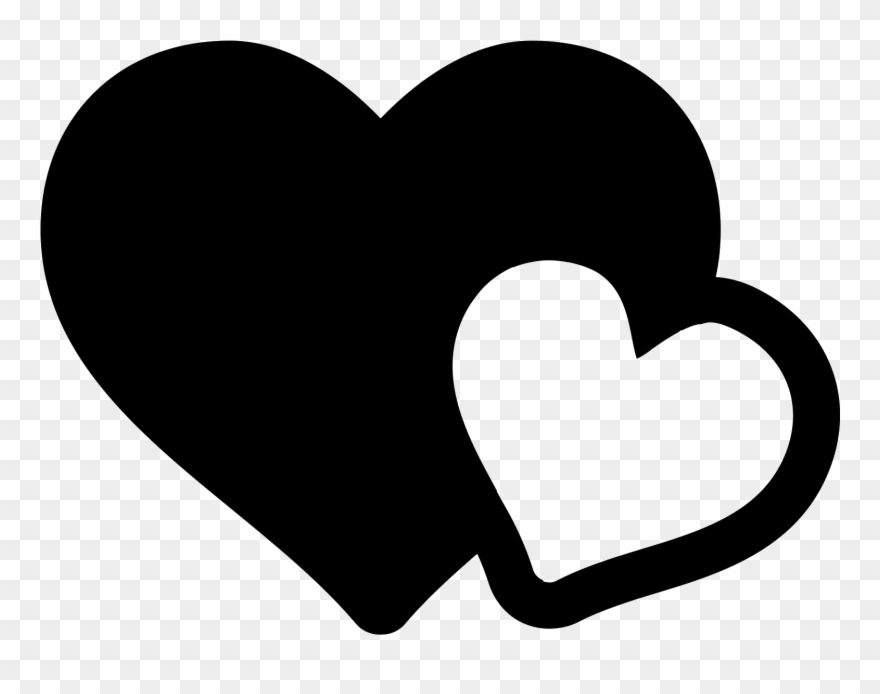 The Icon Shows Two Heart Shapes - Love Icon Png Clipart