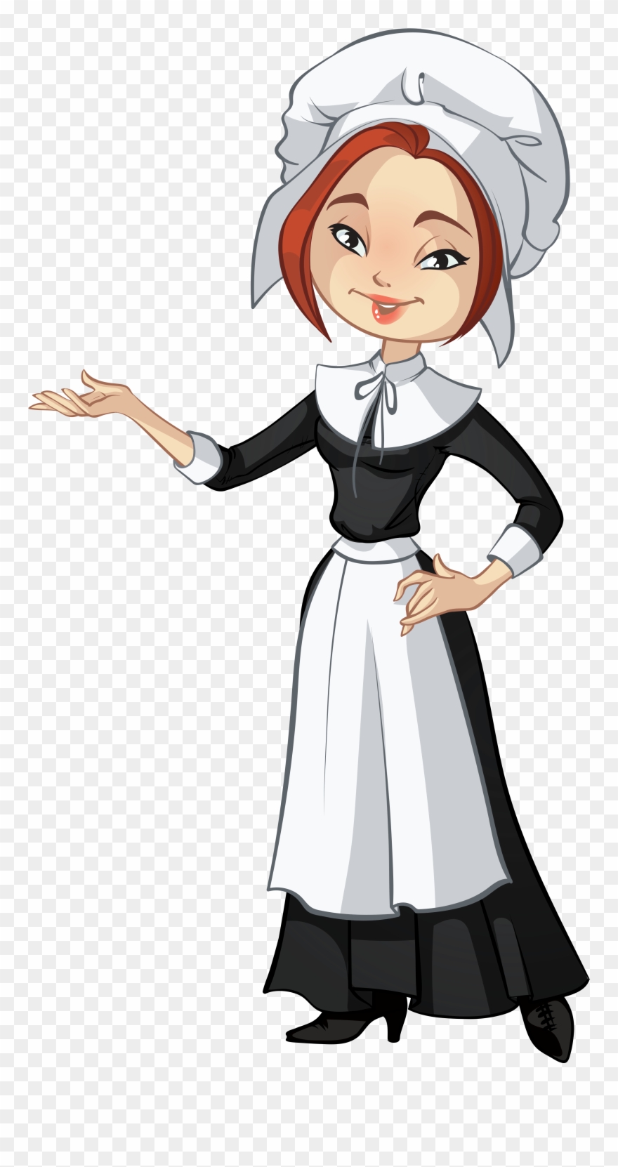 Female Pilgrim Png Clipart - Pilgrim Cartoon Transparent Png