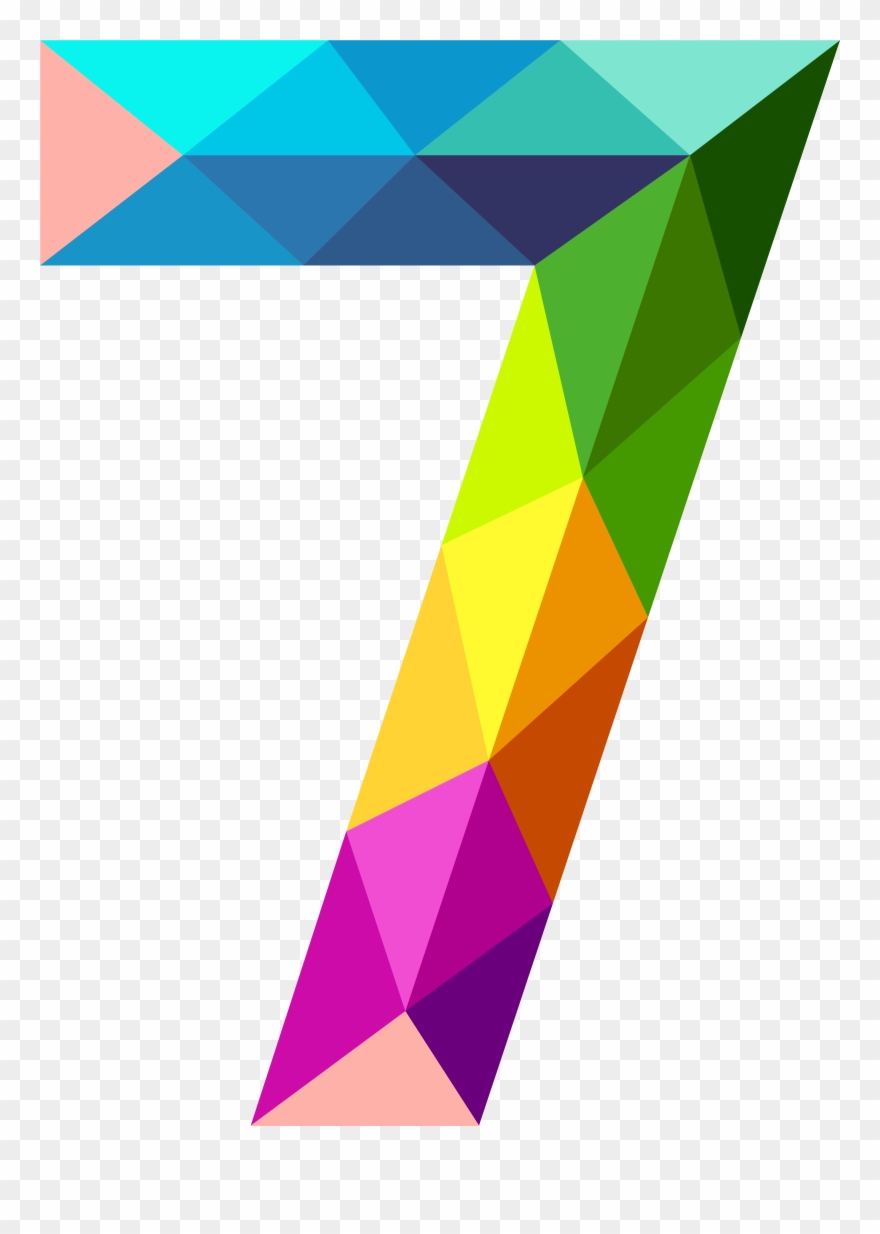 Modern Vector Triangle Pattern - Number Seven Clipart - Png Download
