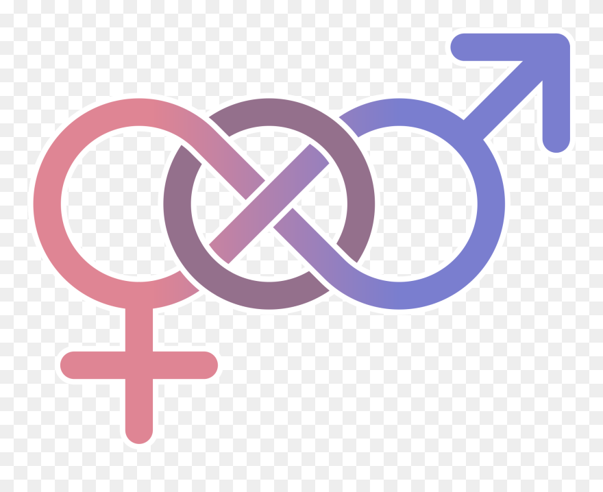 Gender Equality Is About Celebrating Both The Sexes - Simbolo De La Bisexualidad Clipart