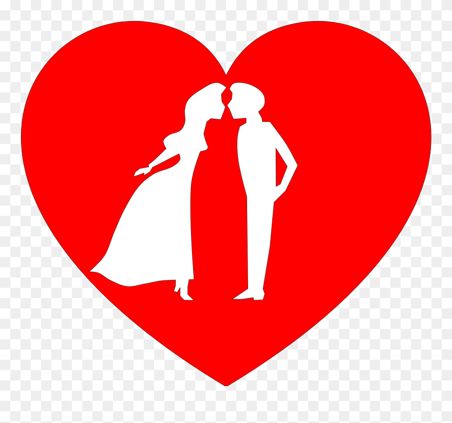 Free Couple In Heart - Couple In Heart Clipart