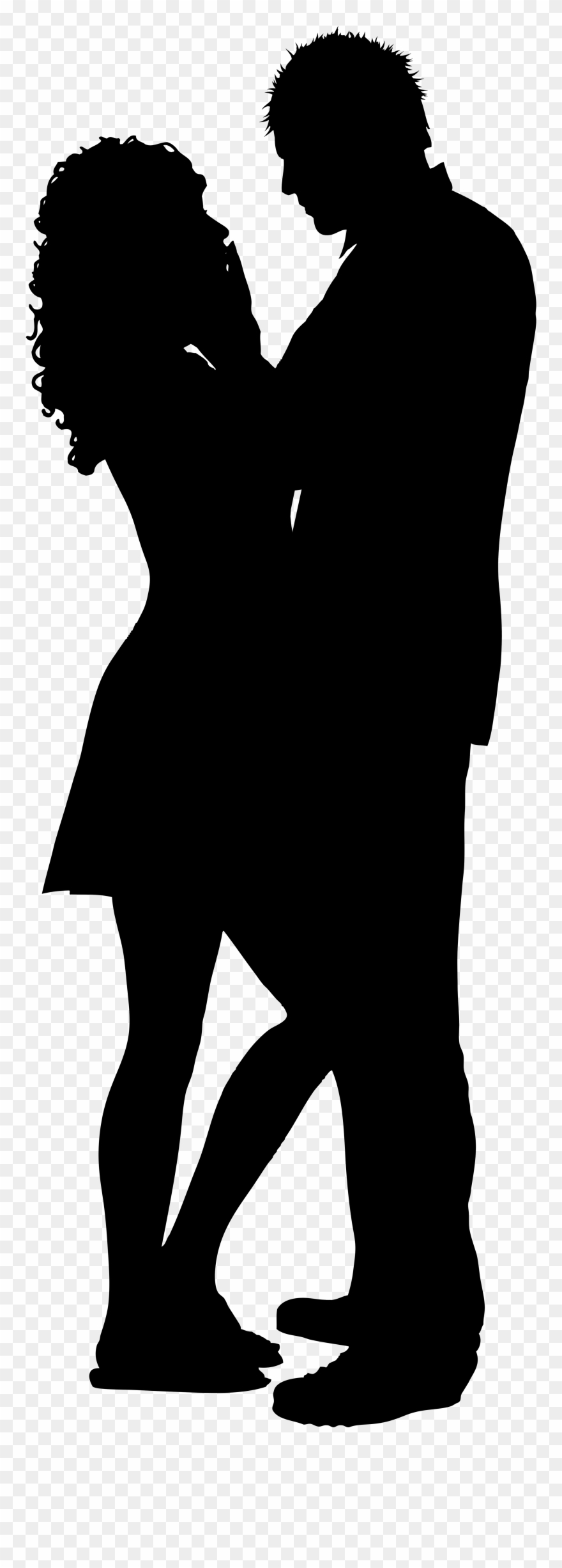Romantic Couple Silhouette - Couple Silhouette Png Transparent Clipart