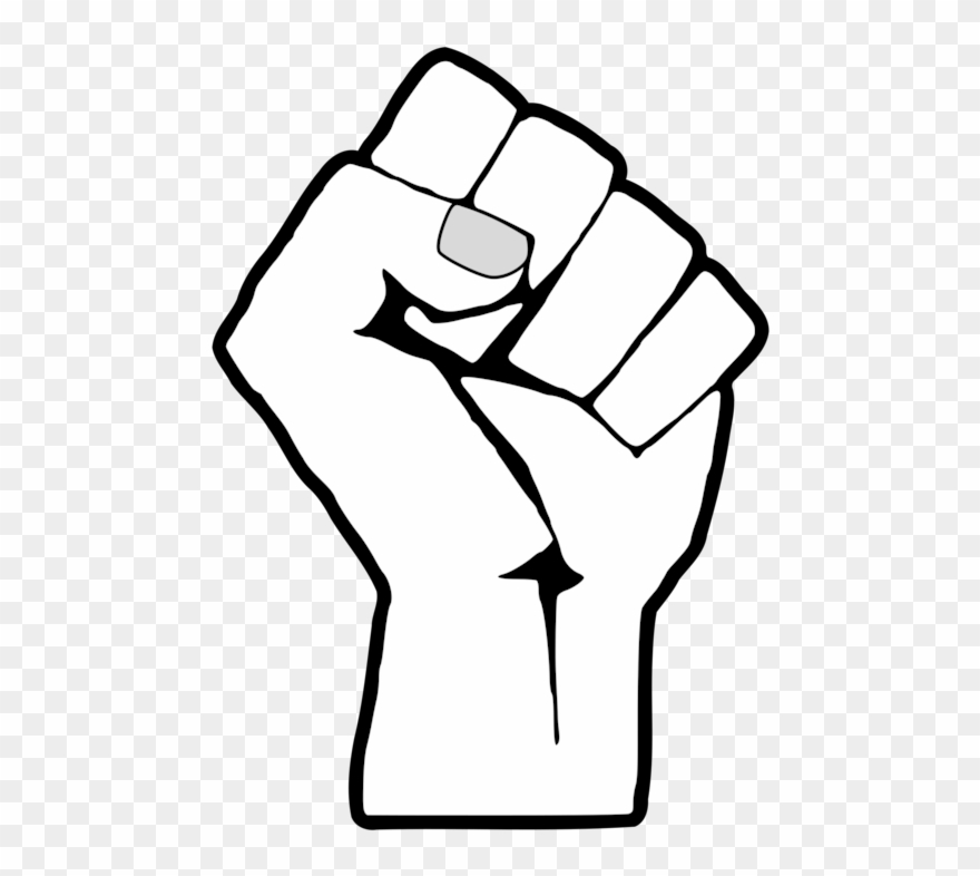 Raised Fist United States Black Power African-american - Transgender Flag Fist Clipart