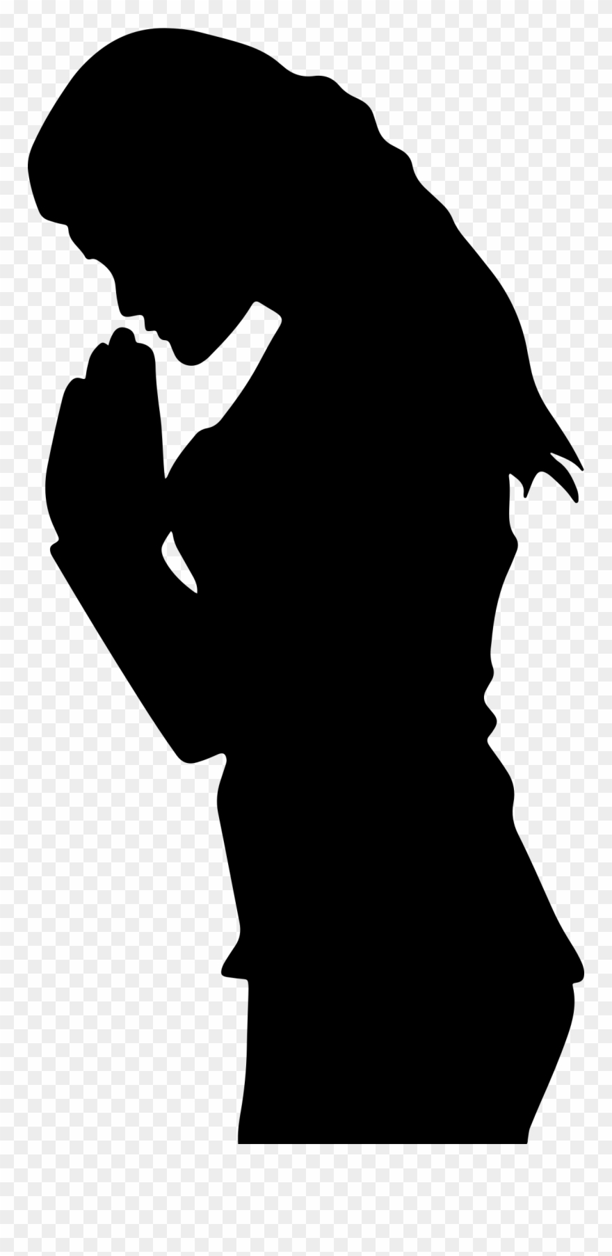 Clip Black And White Stock Praying Silhouette - Woman Praying Clip Art - Png Download