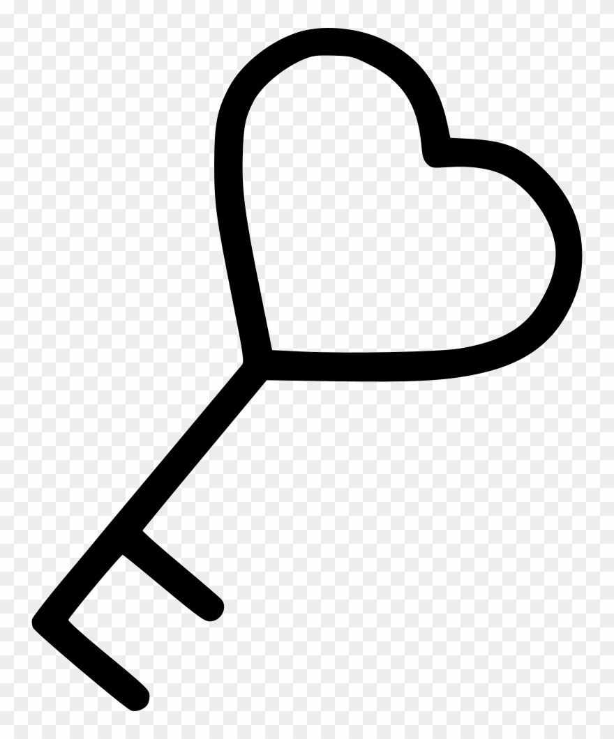 Romantic Valentine Heart Key Relationship Unlock Comments - Icon Clipart