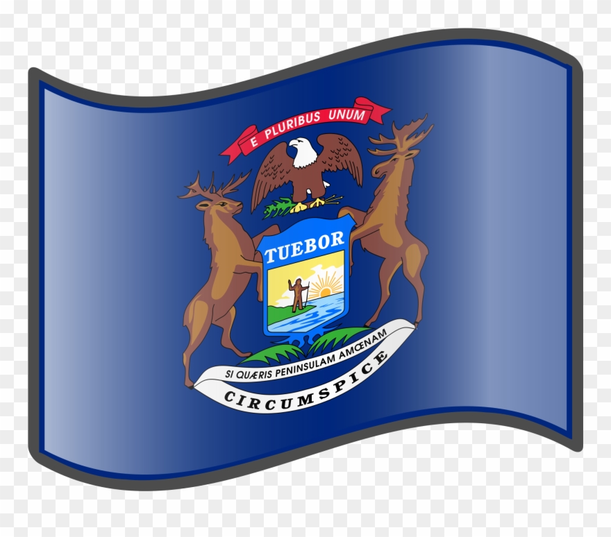 Michigan Clipart Michigan Flag Clipart - State Of Michigan Flag - Png Download
