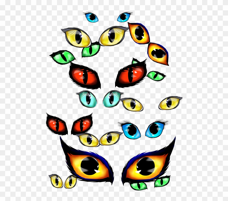Clipart Library Spooky Free Download Best - Halloween Cat Eyes Clipart - Png Download