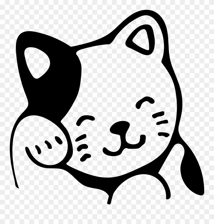 Cat Line Art Clipart 1 Clip - Cat Line Art Png Transparent Png