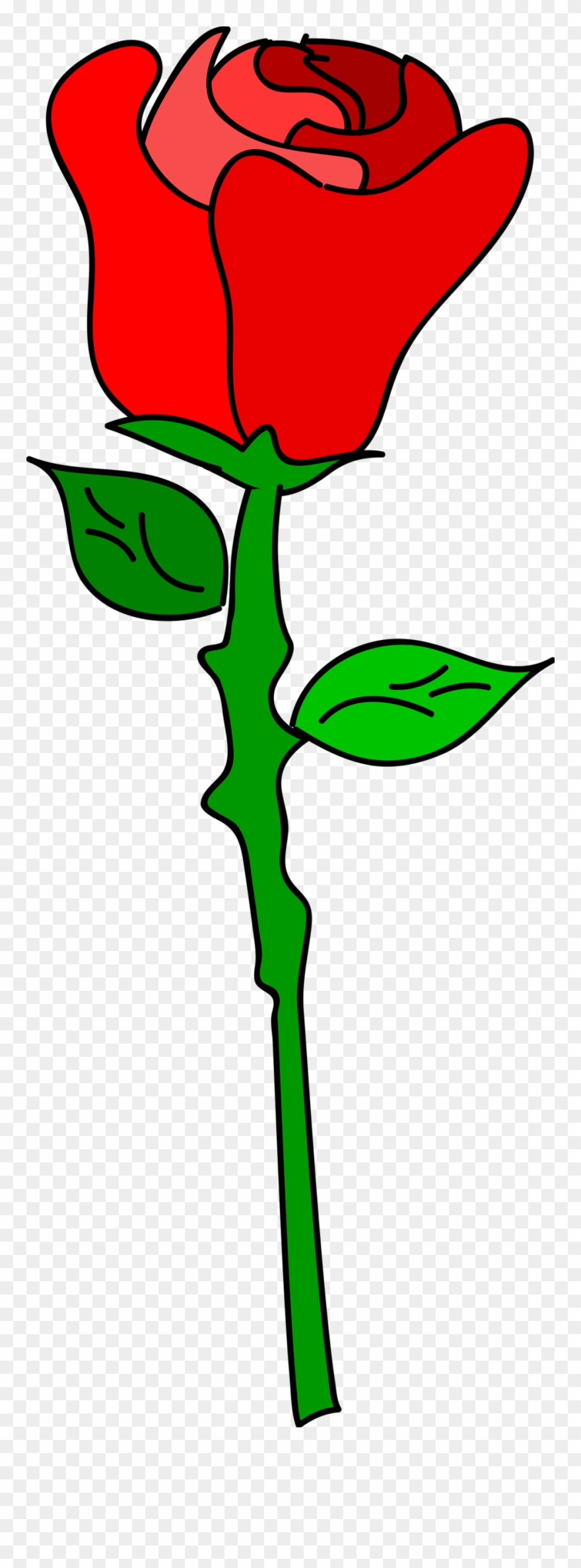 Romance Clipart Red Rose - Cartoon Rose No Background - Png Download