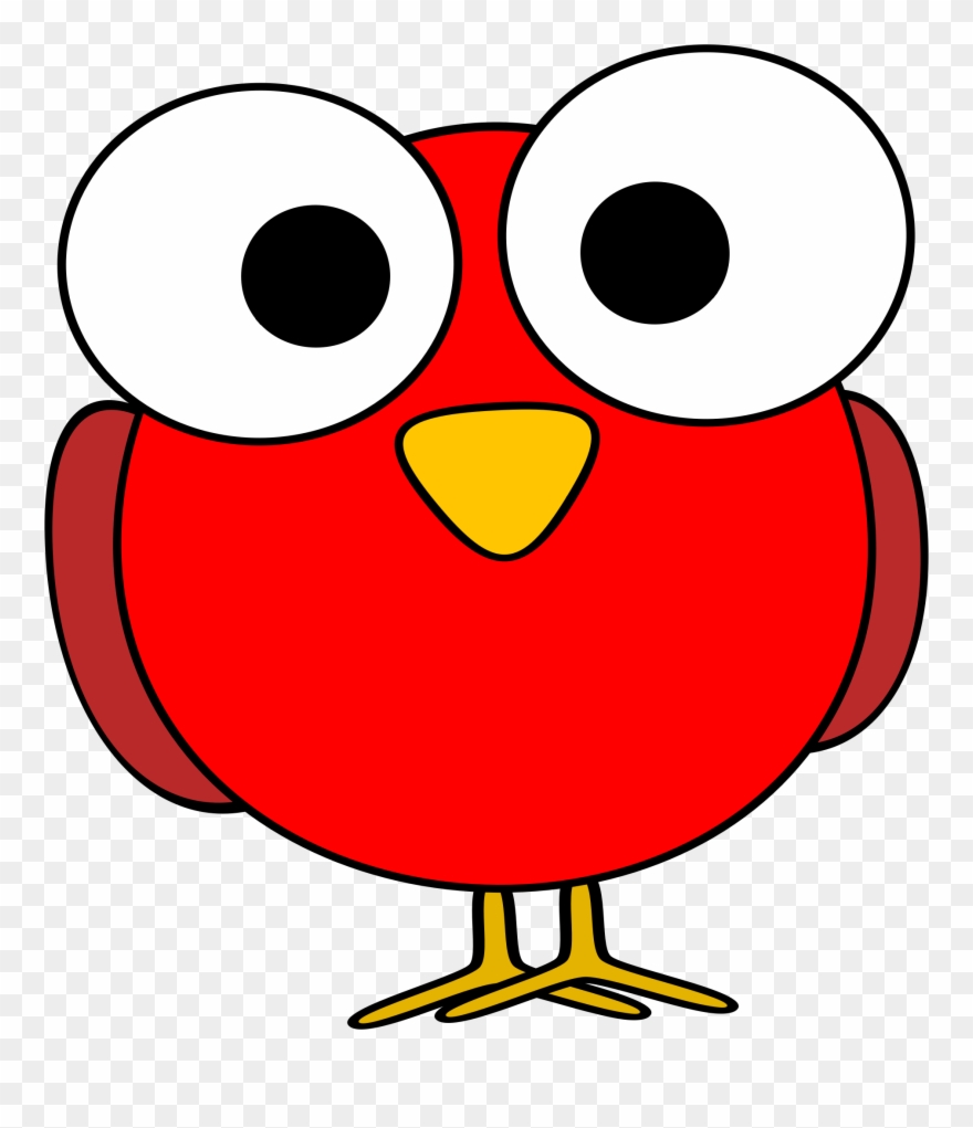 Pink Eyes Clipart Bloodshot Eye - Cute Red Bird Cartoon - Png Download