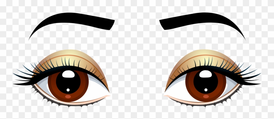 Brown Eyes With Eyebrows Png Clip Art - Brown Eyes Clipart Png Transparent Png