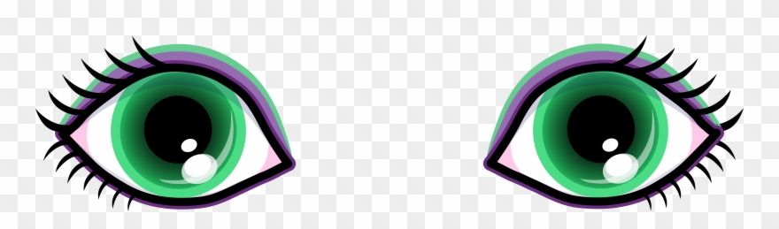 Green Eye Panda Free - Big Green Cartoon Eyes Clipart