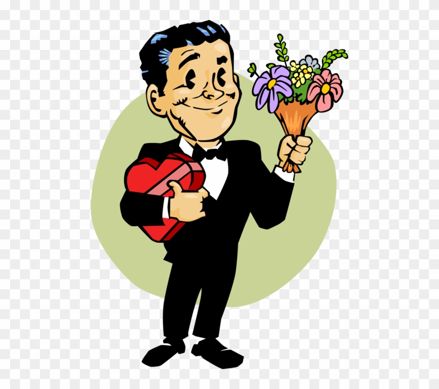 Vector Illustration Of Romantic Date Night With Candy - Grußkarten Geburtstag Clipart