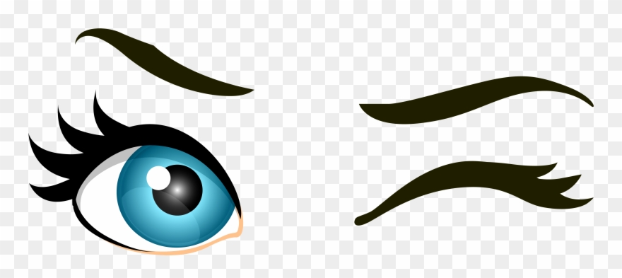 Blue Winking Eyes Png Clip Art - Winking Eyes Png Transparent Png