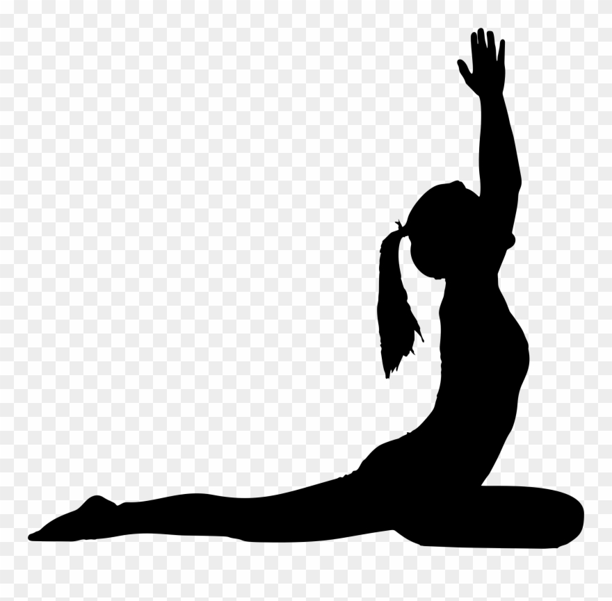 Female Yoga Pose Silhouette - Yoga Silhouette Png Clipart