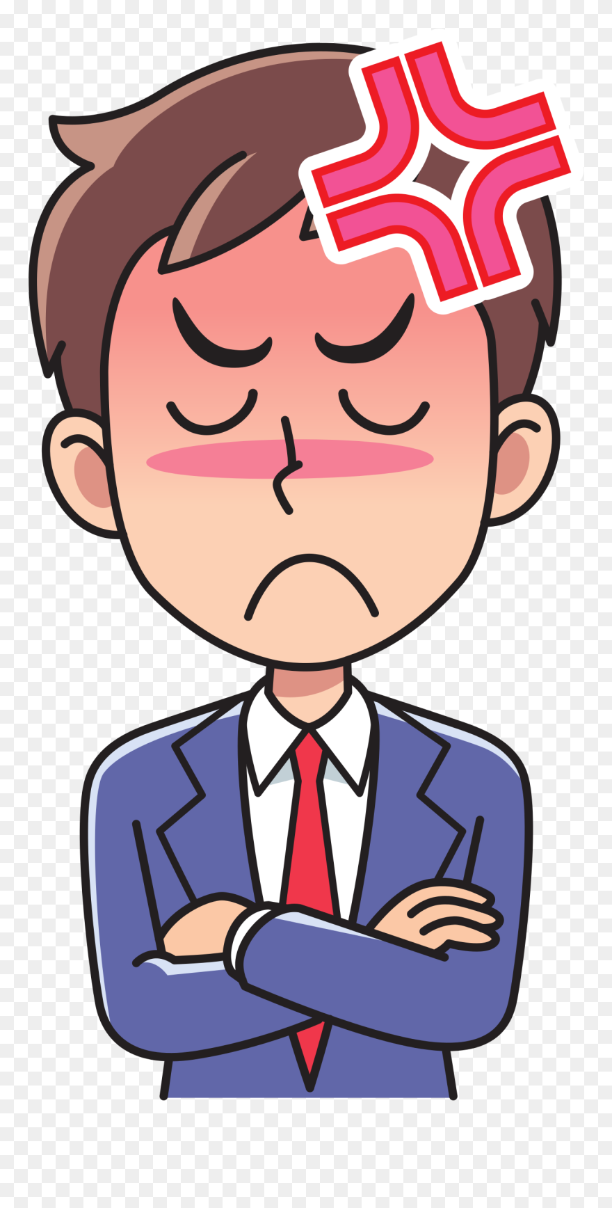 Clip Art Transparent Stock Business Man Medium Image - Angry Clipart Png