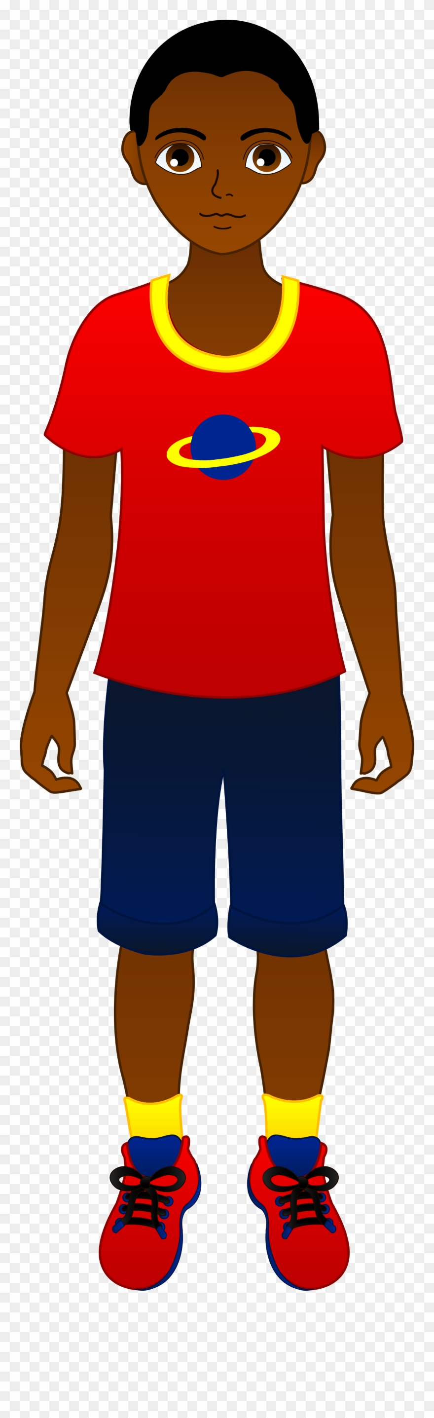 Black Hair Boy Clipart Clipar - Cartoon African American Boy - Png Download