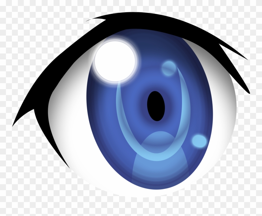 Blue Eyes Clipart Closed Eye Free Collection - Anime Blue Eyes Drawing - Png Download