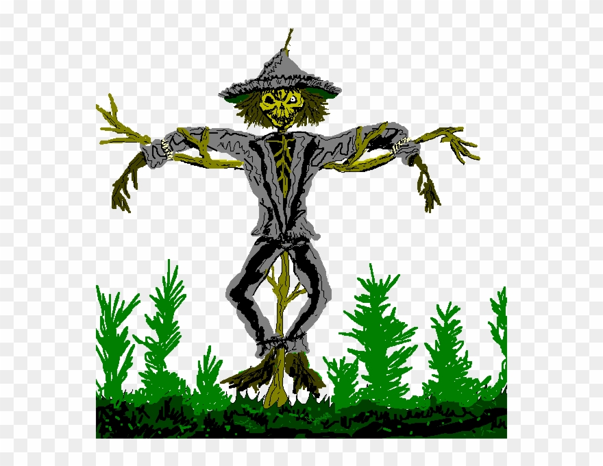 Free Scary Zombie-style Scarecrow Clip Art - Scarecrow Teeth Halloween Clipart - Png Download