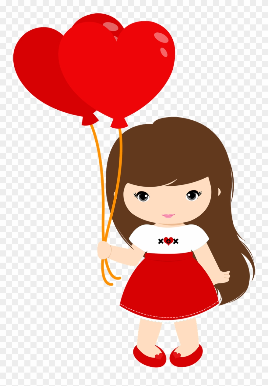 Girl Clipart, Girls Clips, Cute Images, Baby Design, - Girl With Balloon Clipart - Png Download