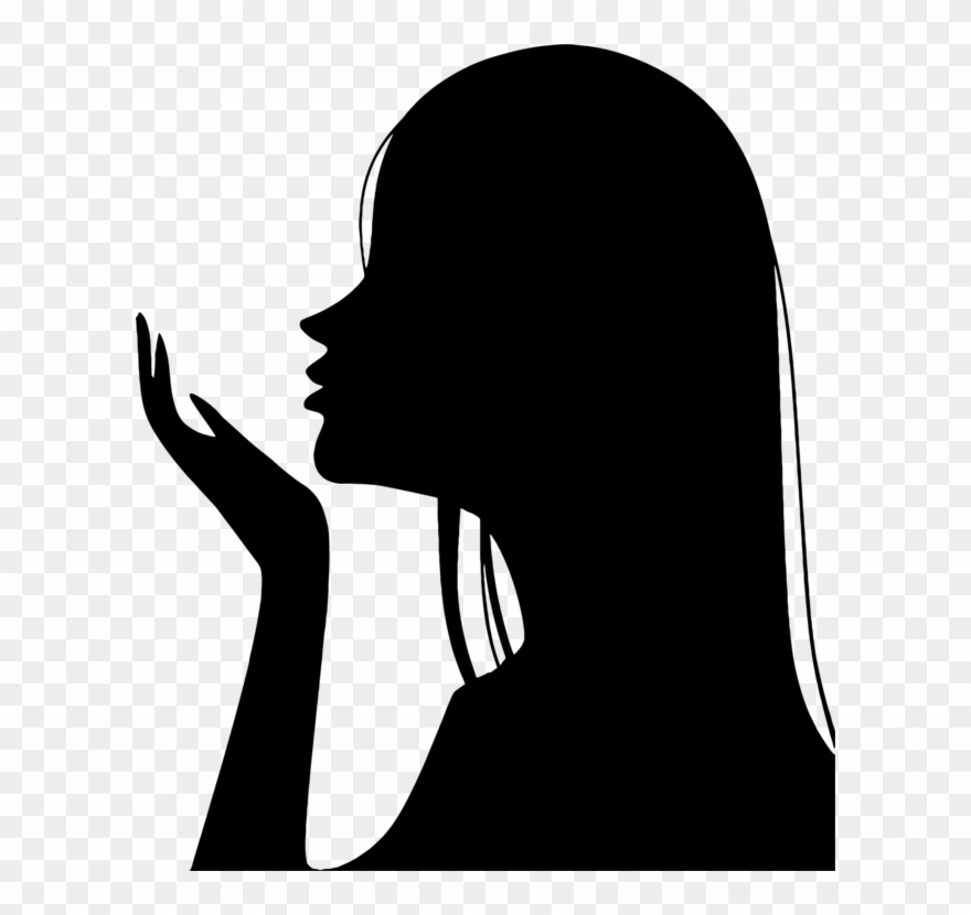 Silhouette Woman Girl Female Person - Silhouette Of A Girl Blowing Clipart