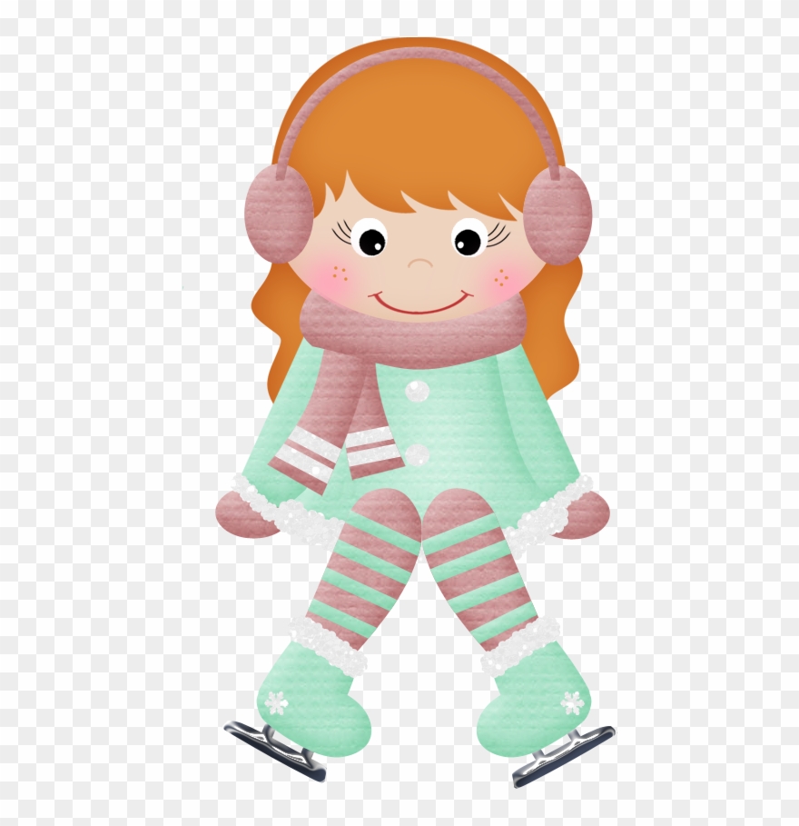 Brown Haired Girl With Ear Muffs - Clip Art - Png Download