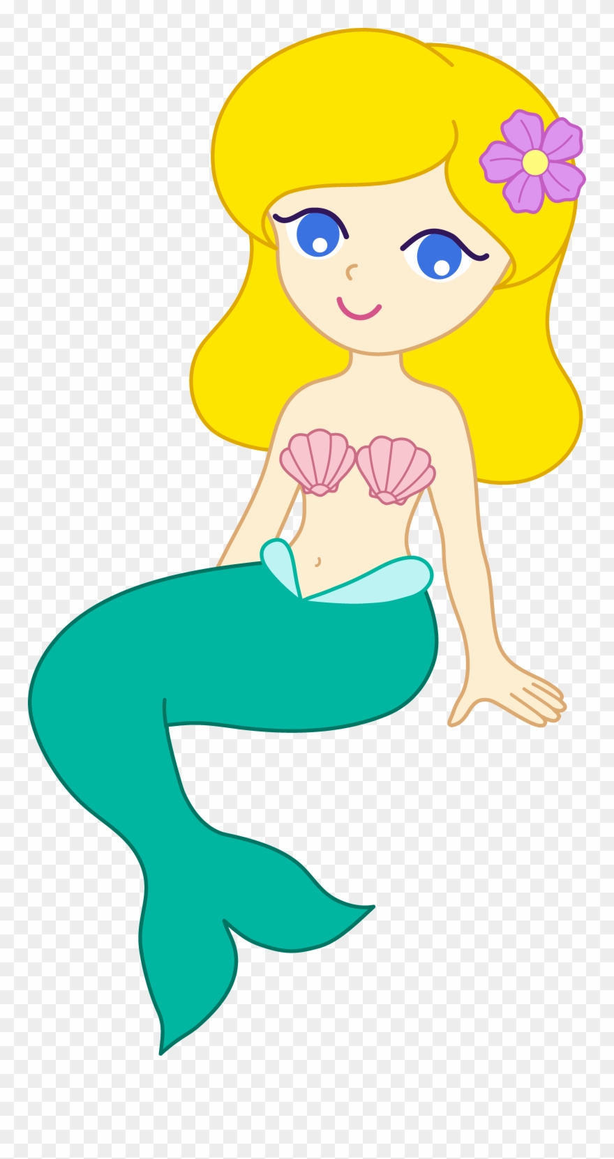 Free - Mermaid Clipart Blonde - Png Download