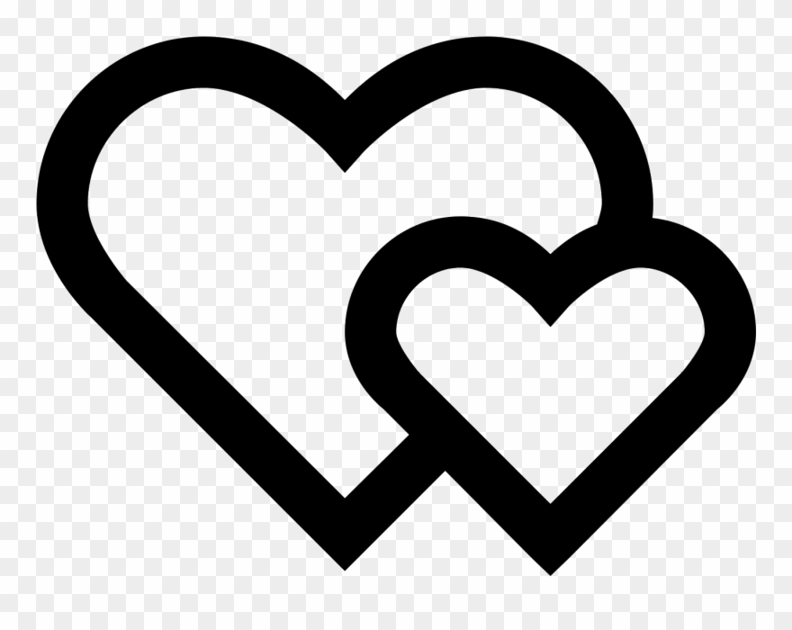 The Icon Shows Two Heart Shapes - Romance Icon White Clipart