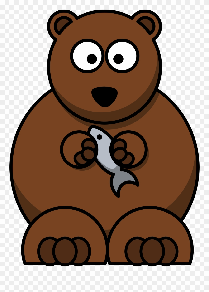 Images For Brown Bear Cartoon Images - Cartoon Bear With Fish Clipart