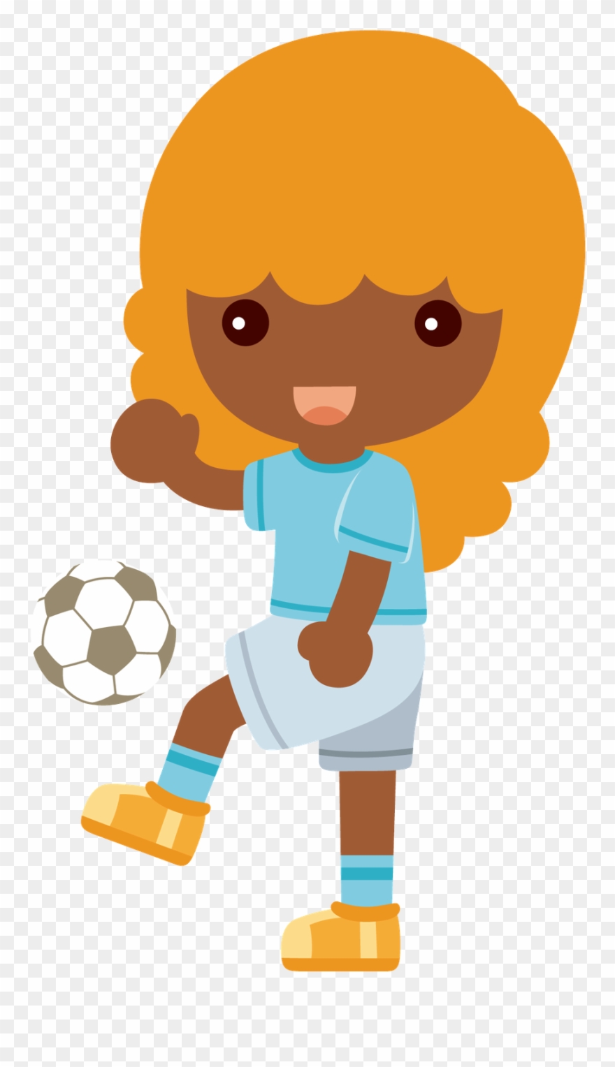 Minus Say Hello, Art Girl, Women's Football, Decoupage, - Clip Art - Png Download