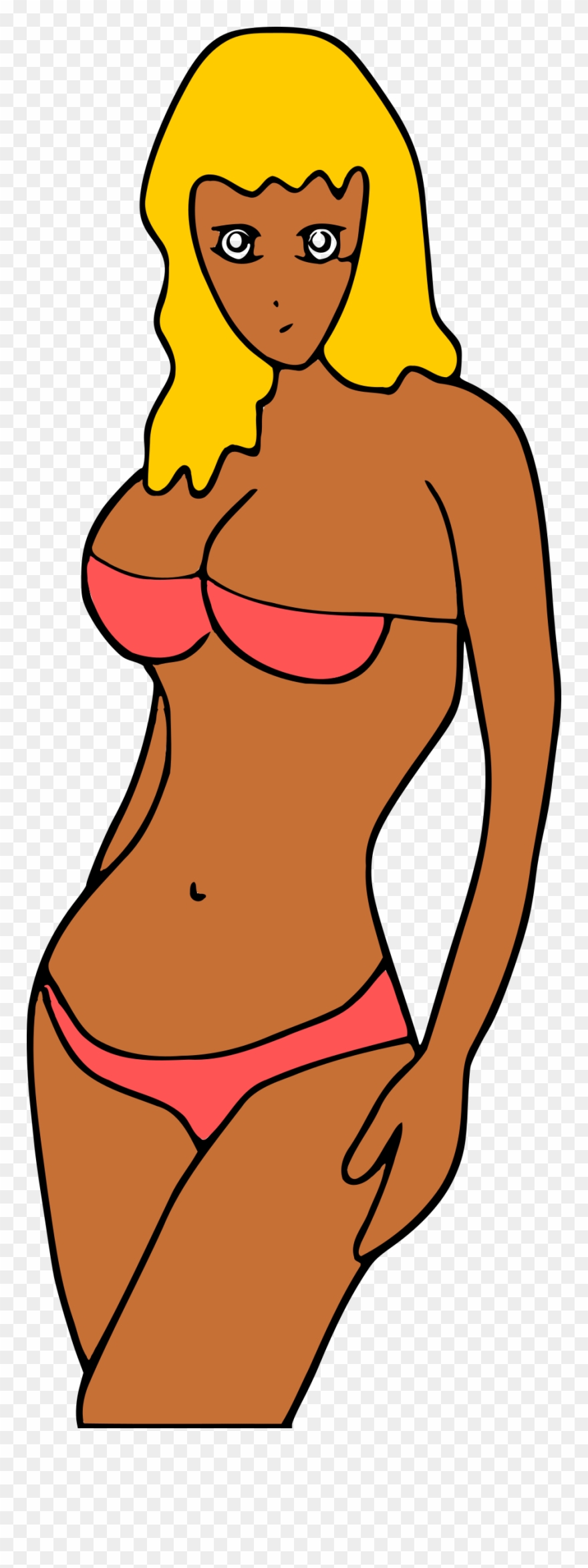 Bikini Girl Better For Hair Recoloring Big - Beach Clip Art Girl - Png Download