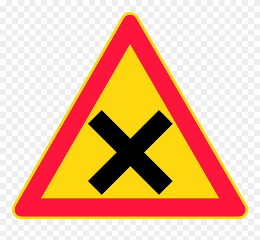 Open - Dangerous Left Bend Sign Clipart