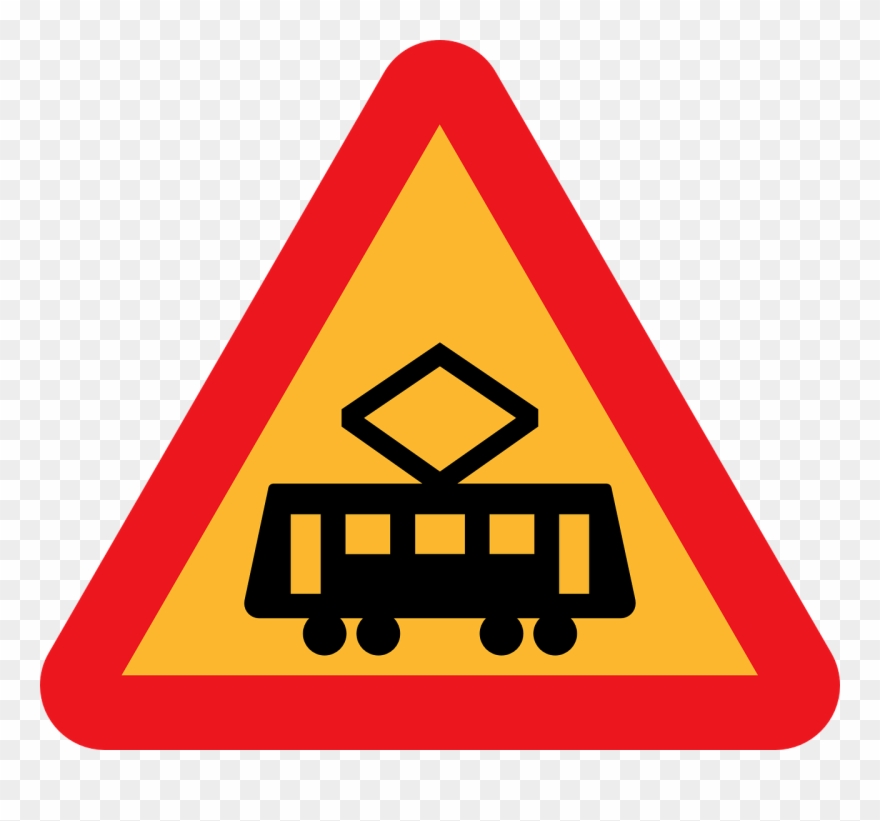 Tram Roadsign - Train Road Sign Clipart