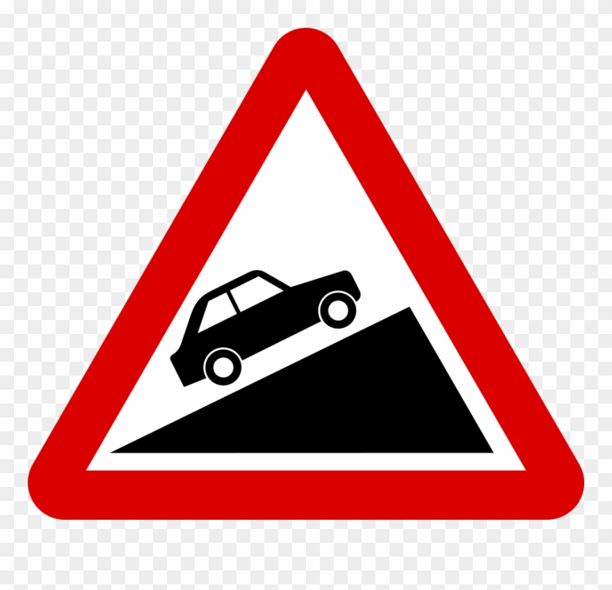 Singapore Road Signs - Traffic Signs Steep Ascent Clipart