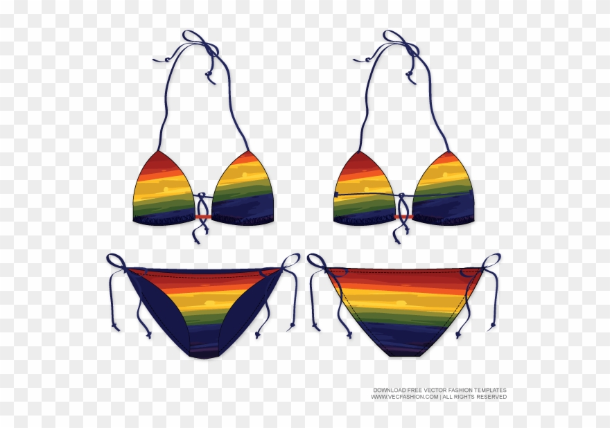 Clip Art Women Beachwear Swim Suit - Brassiere - Png Download