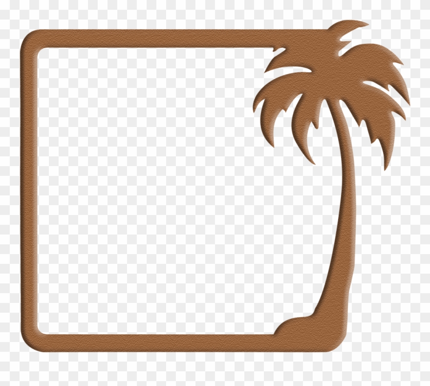 Clipart Frame Beach - Palm Tree Frame Transparent - Png Download