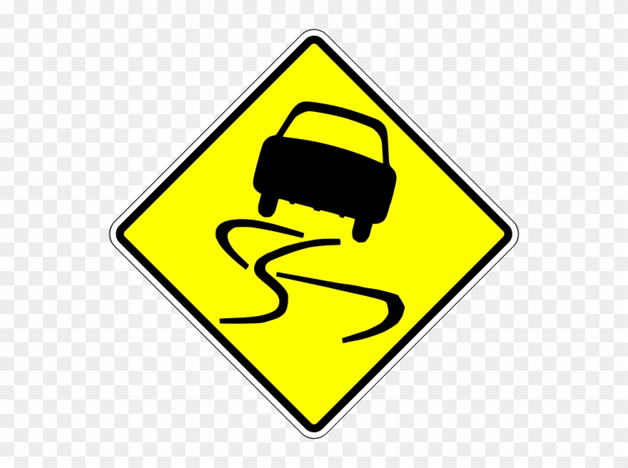 Cambodia Road Sign W1-38 - Yellow Triangle Car Sign Clipart