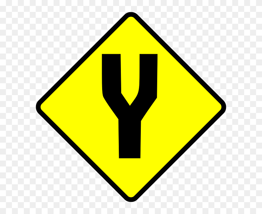 Free Vector Fork In Road Clip Art - Fork In The Road Sign Clip Art - Png Download