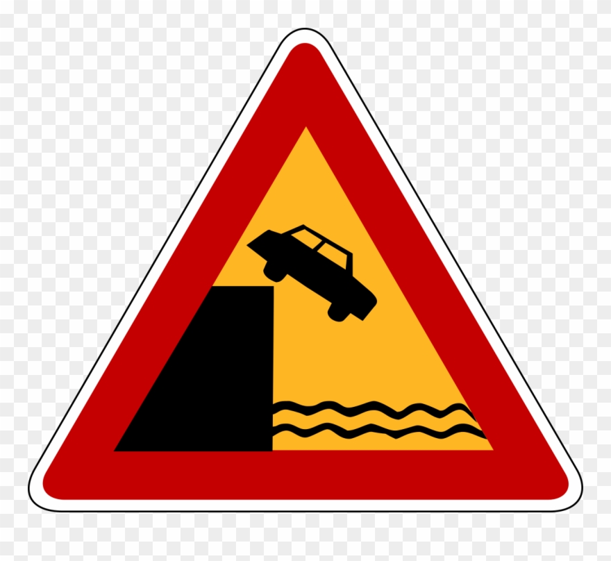 South Korea Road Sign - Danger Falling Rocks Sign Clipart