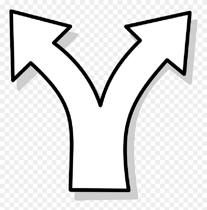 Path Clipart Two Road - Divergent Arrow - Png Download
