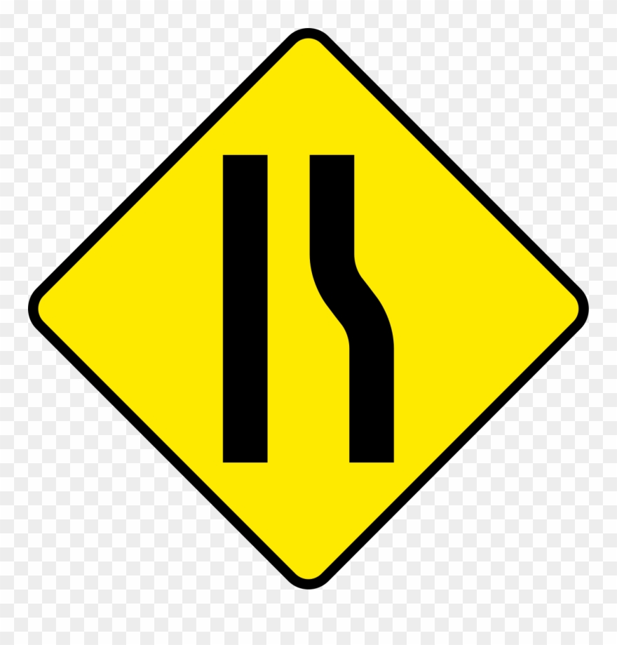 Traffic Sign Lane One-way Traffic Road Warning Sign - Traffic Signs In Cambodia Clipart