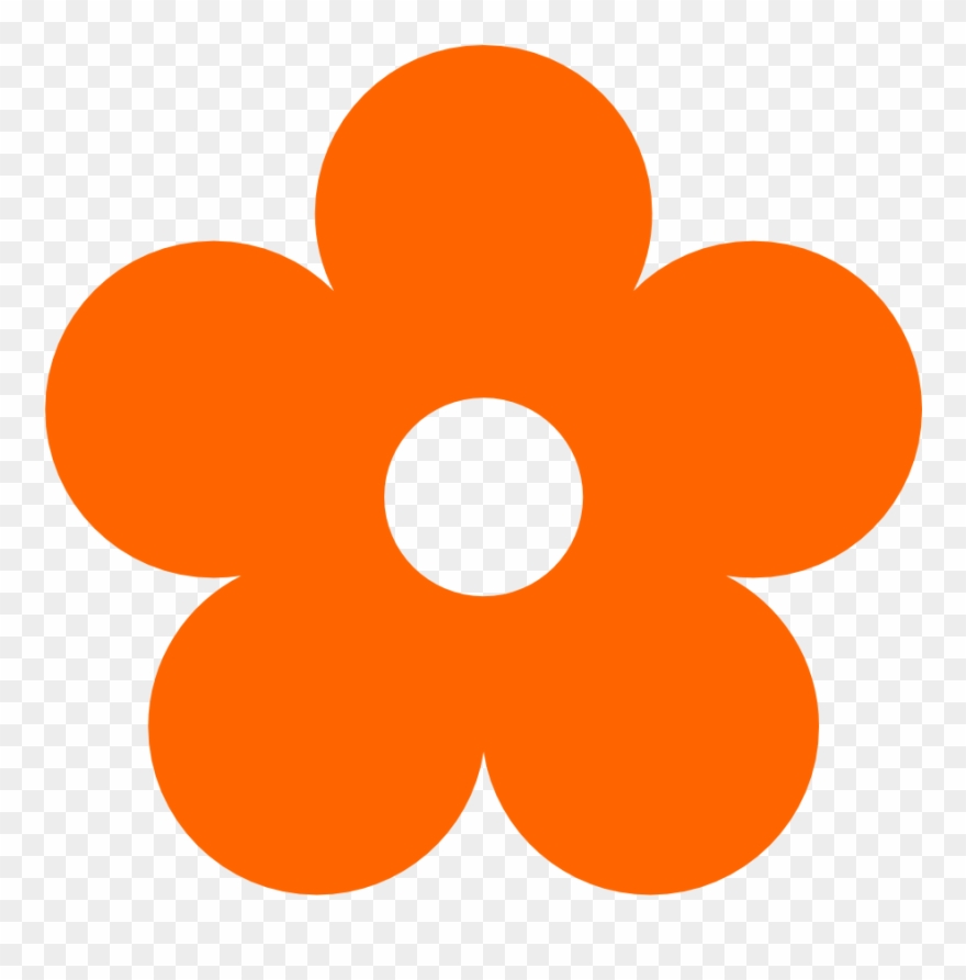 Orange Color Panda Free - Cute Orange Flower Clipart - Png Download