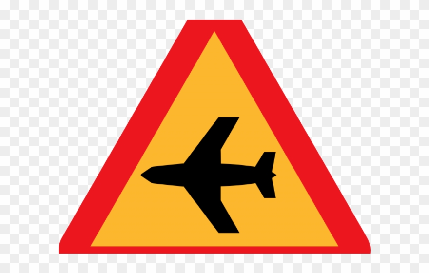 Road Clipart Airplane - Varning För Lågt Flygande Plan - Png Download